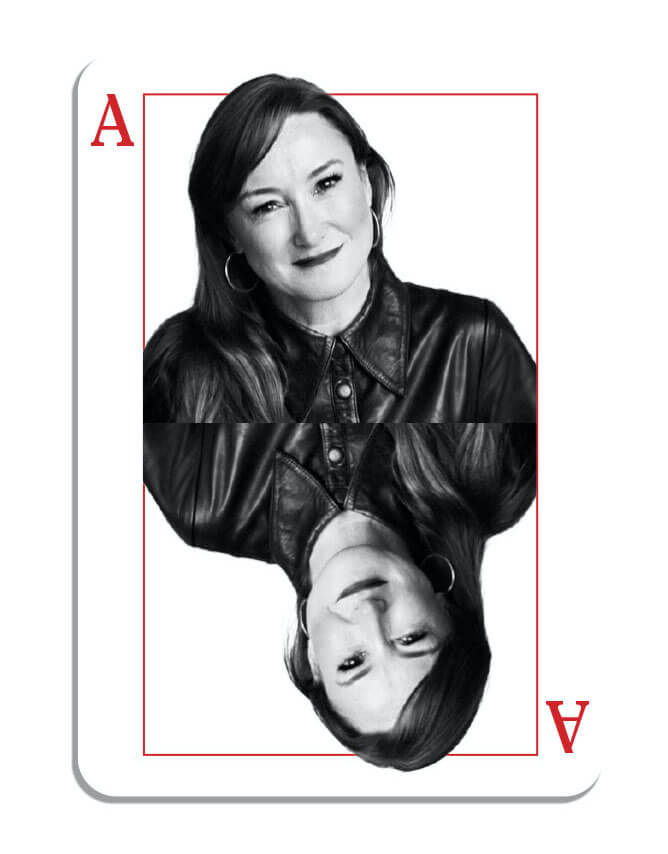 Ally Owen on an Ace playing card